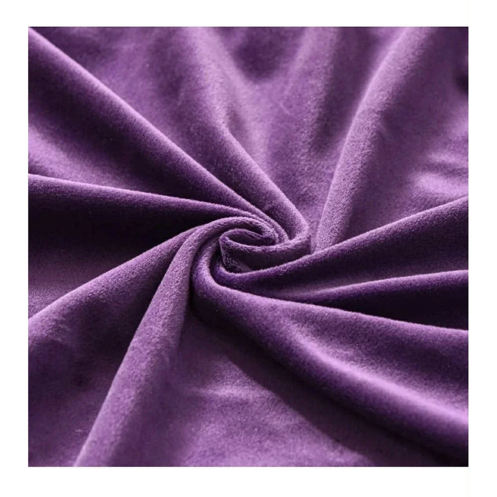 Purple Velvet Accent Chair Modern Armless Upholstered Seat Cover